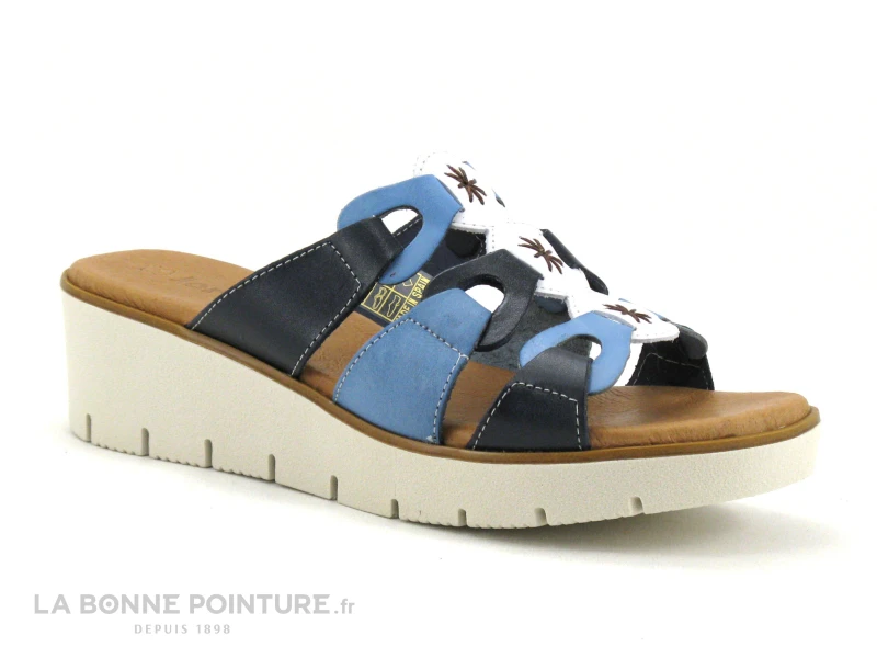 Jordana 35 Fantasia - Bleu Marine - Blanc - Bleu Clair - Mule Compensee 3 Jordana 35 Fantasia - Bleu Marine - Blanc - Bleu Clair - Mule Compensee