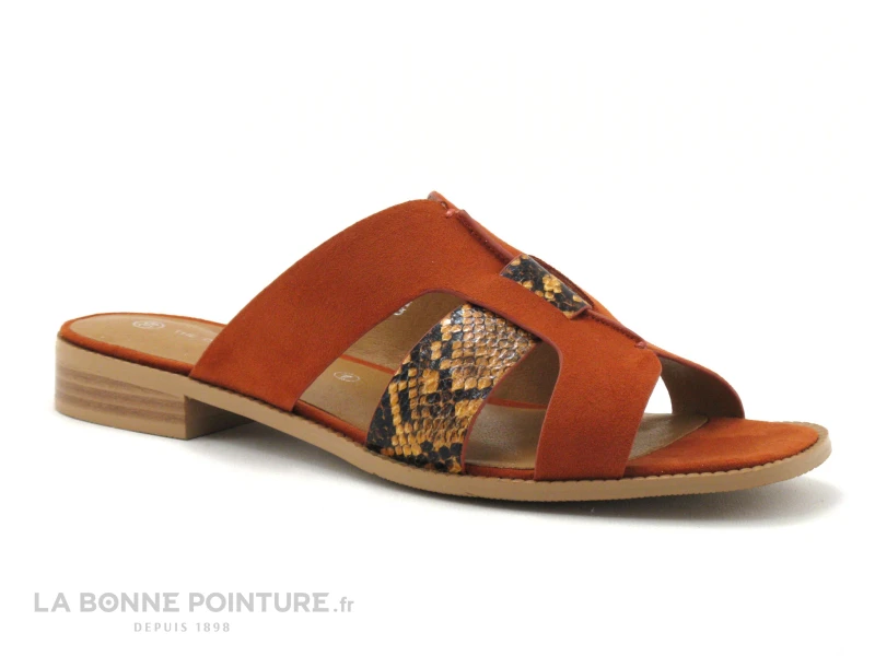 The Divine Factory QL4335 Terra Cotta - Orange - Python - Mule 3 The Divine Factory QL4335 Terra Cotta - Orange - Python - Mule