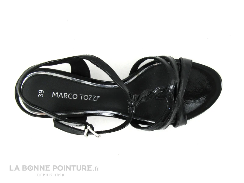 Marco Tozzi 2-28339-28 - Sandale Noir Verni - Talon Haut 8 Marco Tozzi 2-28339-28 - Sandale Noir Verni - Talon Haut – Image 6