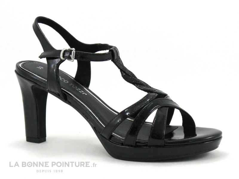 Marco Tozzi 2-28339-28 - Sandale Noir Verni - Talon Haut 3 Marco Tozzi 2-28339-28 - Sandale Noir Verni - Talon Haut