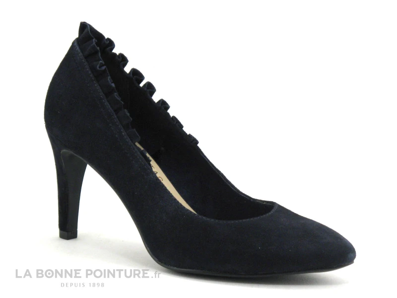 Tamaris 1-22451-22 Navy Suede - Fronces - Escarpin Bleu Marine 7 Tamaris 1-22451-22 Navy Suede - Fronces - Escarpin Bleu Marine – Image 5