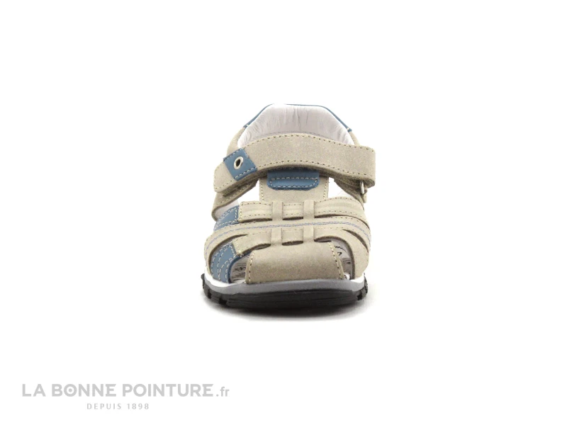 Bopy EPAUL Beige - Bleu Ciel - Sandale GARCON Avec Velcro 4 Bopy EPAUL Beige - Bleu Ciel - Sandale GARCON Avec Velcro – Image 2