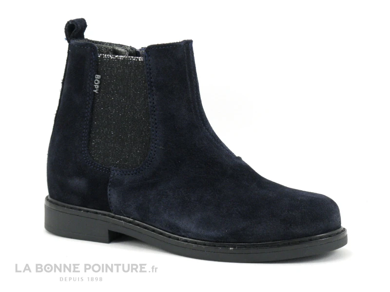 Bopy SEVEN Cuir Velours Bleu Marine - Bottine Fille 3 Bopy SEVEN Cuir Velours Bleu Marine - Bottine Fille