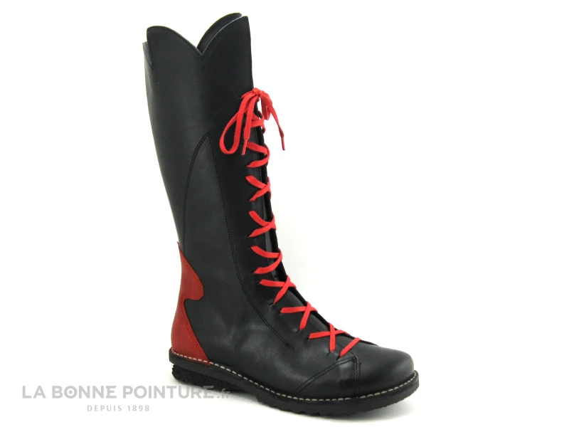 Alce 7756 Roger Milton - Botte Noire Rouge - Decoupes Haut 3 Alce 7756 Roger Milton - Botte Noire Rouge - Decoupes Haut