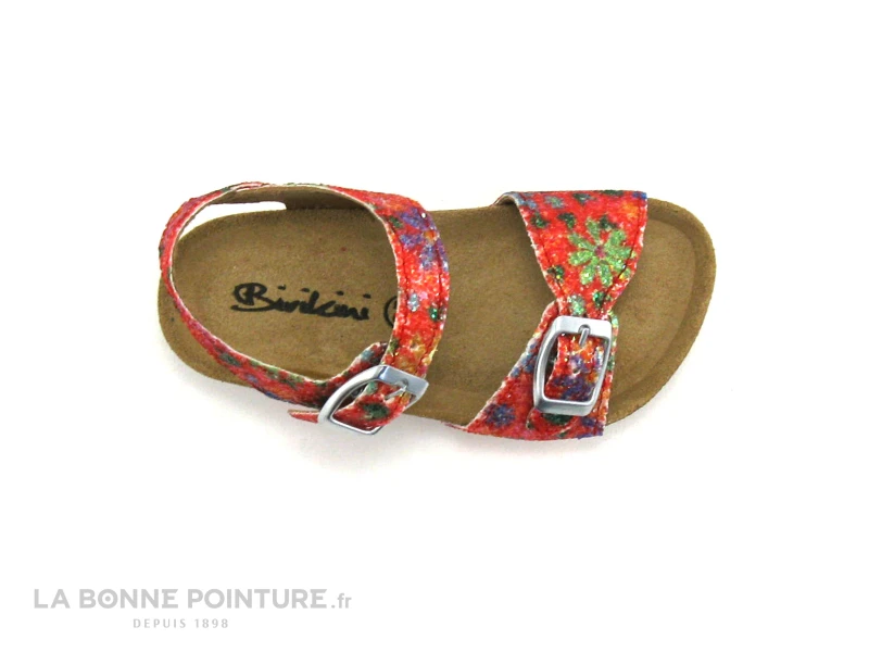 Birikini CHIURO 10273 Rose Rouge Fleuri - Glitter - Sandale Fille 5 Birikini CHIURO 10273 Rose Rouge Fleuri - Glitter - Sandale Fille – Image 3