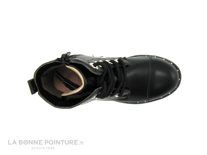 Wipop WOLFFY Noir - Boots Fille Noires - Oeillets Fleurs Argent 5 Wipop WOLFFY Noir - Boots Fille Noires - Oeillets Fleurs Argent – Image 3