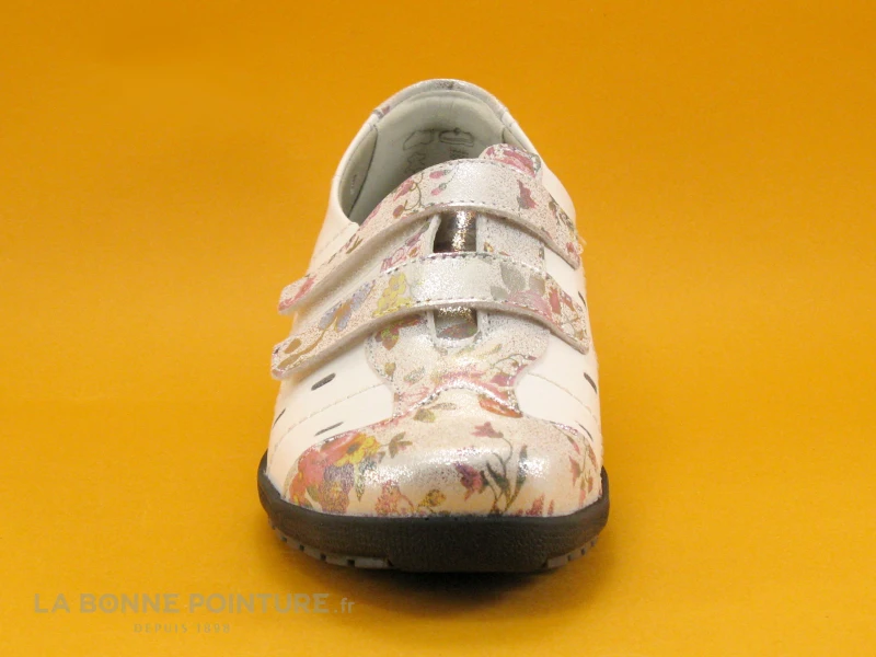 Suave LONDON 8017PT Spring White - Chaussure à Scratches Blanche Et Fleurie 4 Suave LONDON 8017PT Spring White - Chaussure à Scratches Blanche Et Fleurie – Image 2