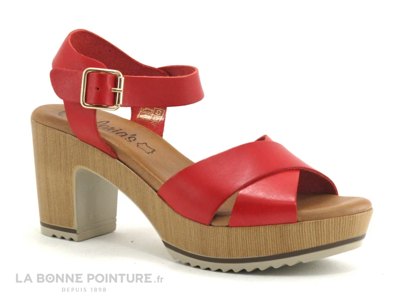 Valerias 5206 Rouge - Sandale Talon Haut Cuir Rouge 3 Valerias 5206 Rouge - Sandale Talon Haut Cuir Rouge