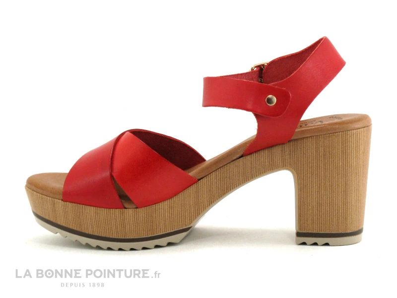 Valerias 5206 Rouge - Sandale Talon Haut Cuir Rouge 5 Valerias 5206 Rouge - Sandale Talon Haut Cuir Rouge – Image 3