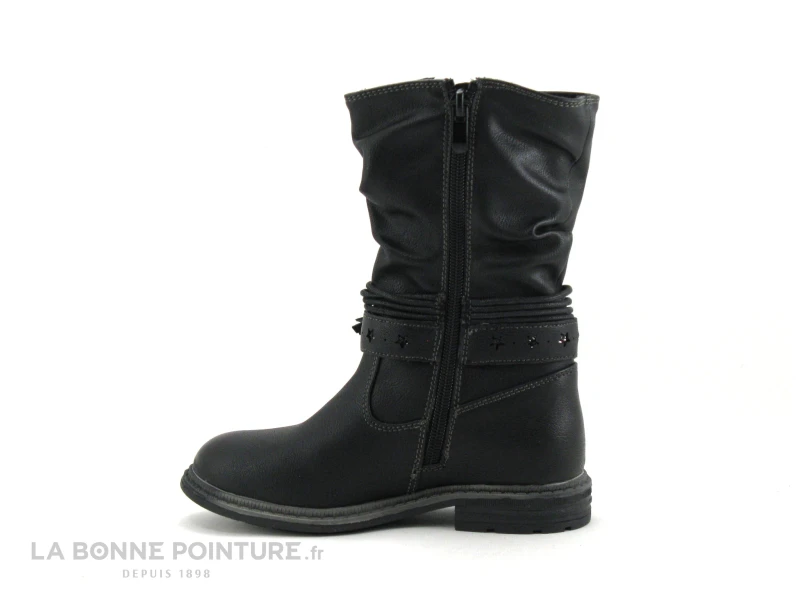 BM Footwear 2161002 Black - Botte Fillette Noire - Etoile Glitter 4 BM Footwear 2161002 Black - Botte Fillette Noire - Etoile Glitter – Image 2