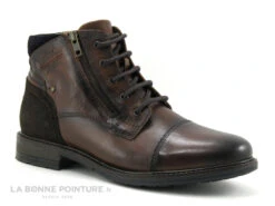 Point D Orgues FAGUE Marron Fonce - Boots Homme Lacet Et 2 Zips