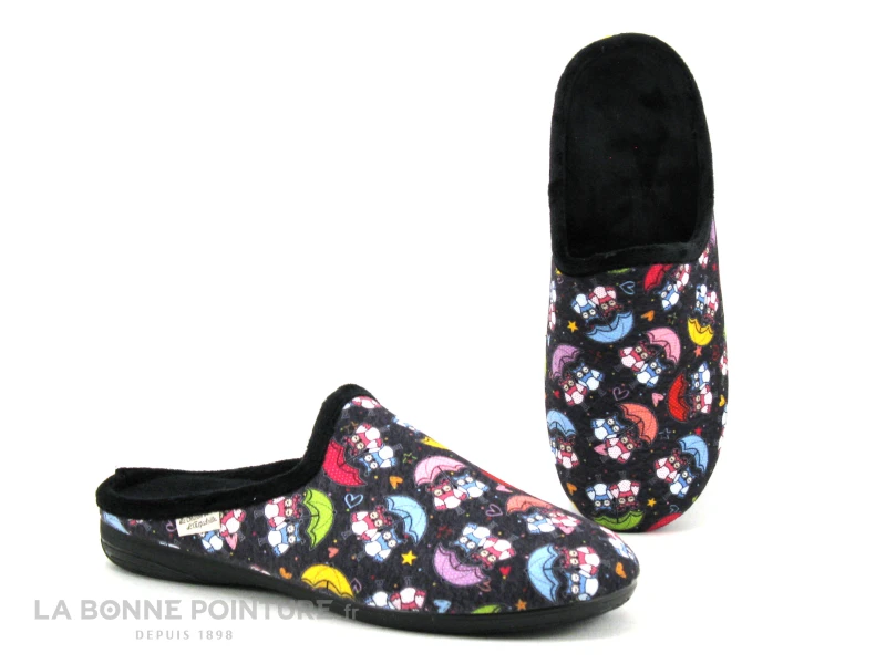 Maison Espadrille 6503 - Mule Hibou Noir - Pantoufle Femme 3 Maison Espadrille 6503 - Mule Hibou Noir - Pantoufle Femme