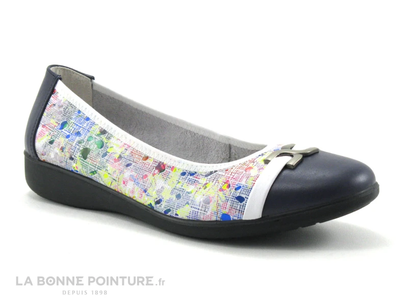 Inea INDIRA Blanc Multicolore - Ballerine Femme 3 Inea INDIRA Blanc Multicolore - Ballerine Femme
