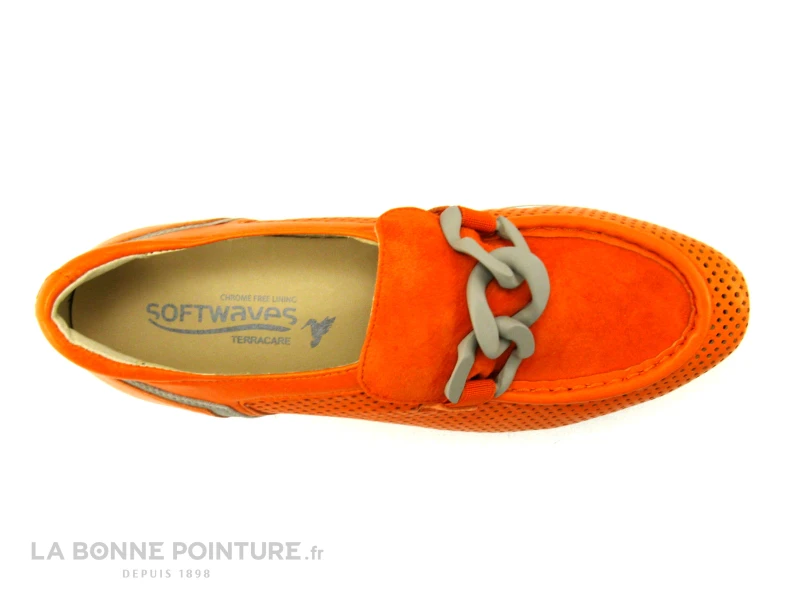 Softwaves CASSIE Mandarine - Mocassin Ajoure - Semelle Compensee 8 Softwaves CASSIE Mandarine - Mocassin Ajoure - Semelle Compensee – Image 6