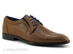 Franzini 3044B - Chaussure Habillee Homme Marron Clair - Lacet Bleu