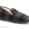 Airplum POLAINE Bordeaux Gris - Chausson Homme Fourre Laine