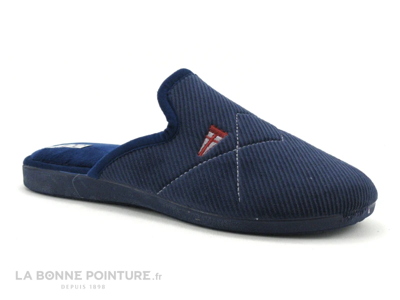 Ouf Initial VAILLAC Bleu Marine - Pantoufle Velours Homme 3 Ouf Initial VAILLAC Bleu Marine - Pantoufle Velours Homme