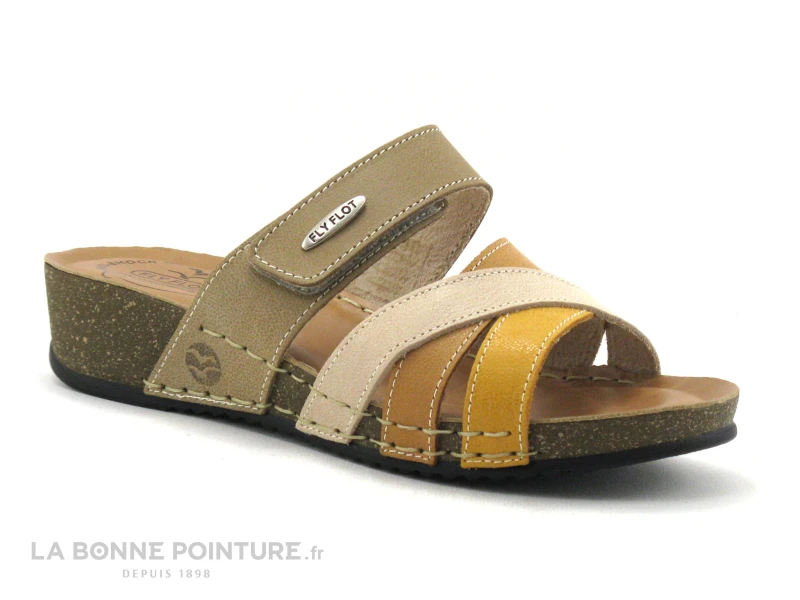 Fly Flot FLAMENT Taupe Jaune Beige - Mule Femme 3 Fly Flot FLAMENT Taupe Jaune Beige - Mule Femme