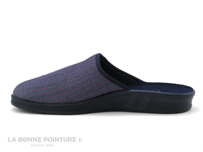 Airplum FABRICE Marine - Rayures Rouges - Pantoufle Mule Homme 4 Airplum FABRICE Marine - Rayures Rouges - Pantoufle Mule Homme – Image 2