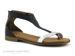 Jordana 3594 - Bleu Marine Et Argent - Sandale Femme Avec Zip -Réduits Chaussures Magasin cd24607c73b9e66c561f35ea11d5d5ef img 9959.jpg 171483